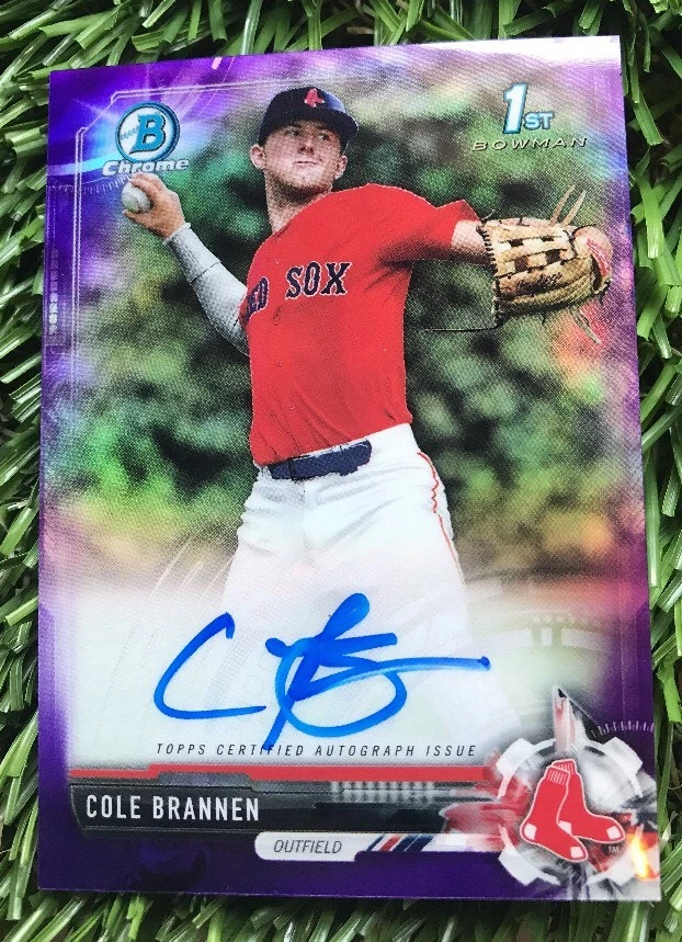 2017 Bowman Draft Chrome Cole Brannen Purple Refractor Auto /250
