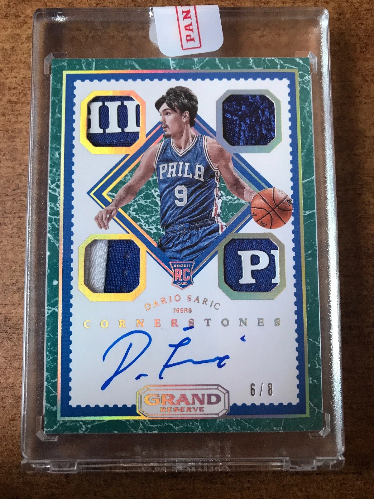 2016-17 Panini Grand Reserve Rookie Marble Dario Saric AUTO QUAD PATCH 6/8
