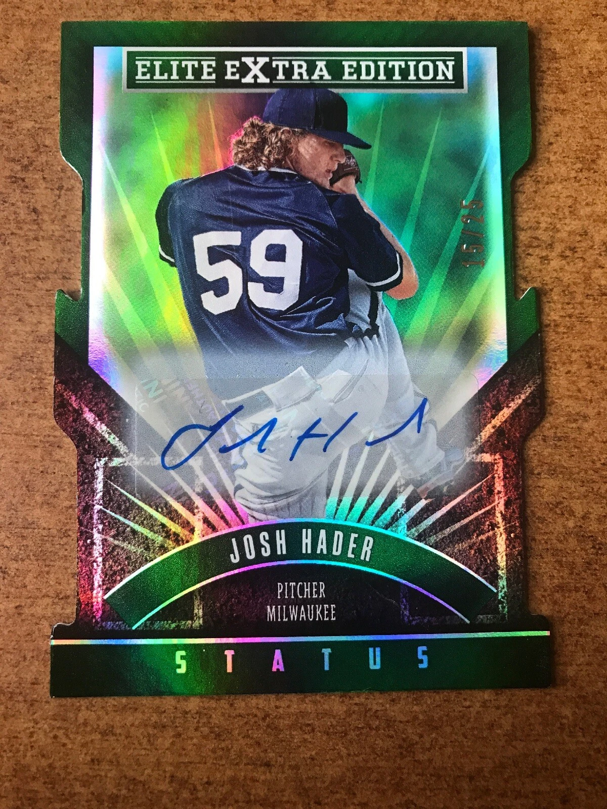 JOSH HADER 2015 Panini Elite Extra Edition STATUS Auto AUTOGRAPH /25 BREWERS
