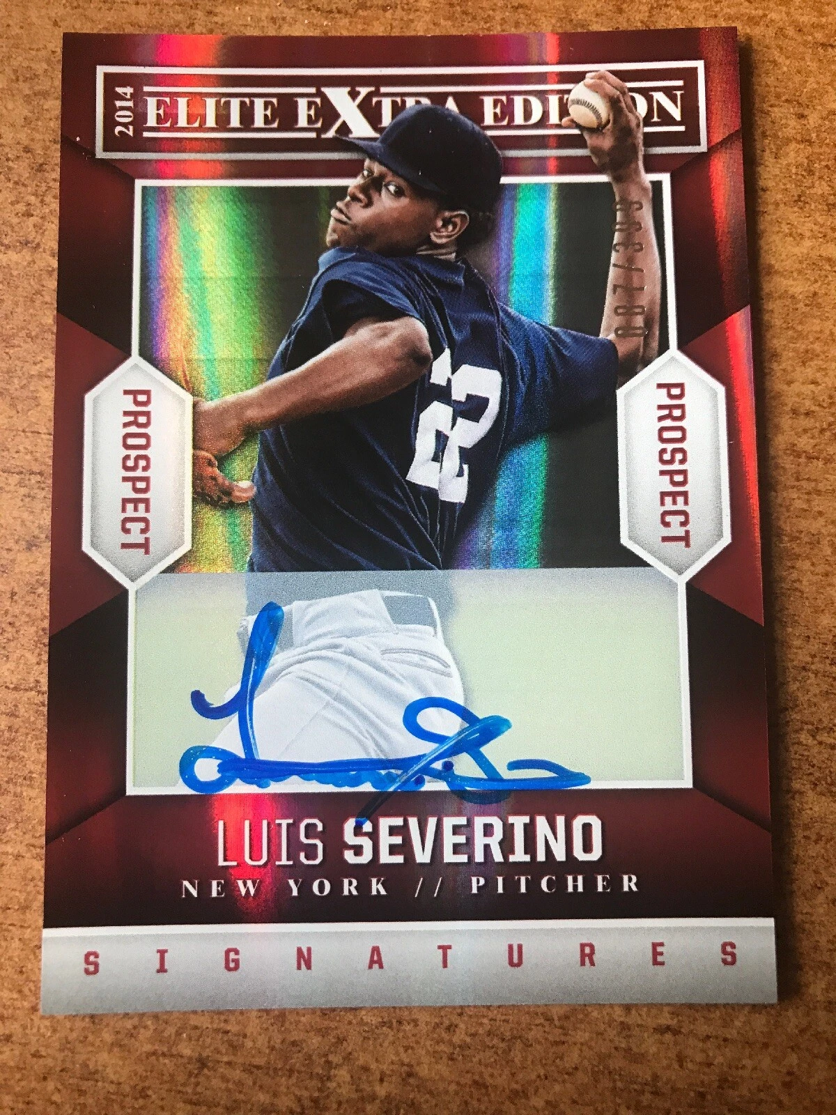 2014 Elite Extra Edition Inspirations Die-Cut Luis Severino RC Rookie AUTO /399
