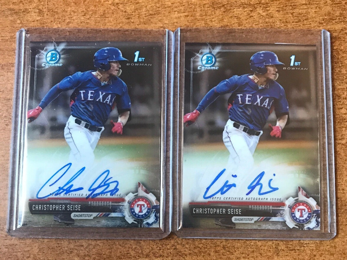 LOT OF (2) 2017 BOWMAN CHROME CHRISTOPHER SEISE RC AUTO RANGERS
