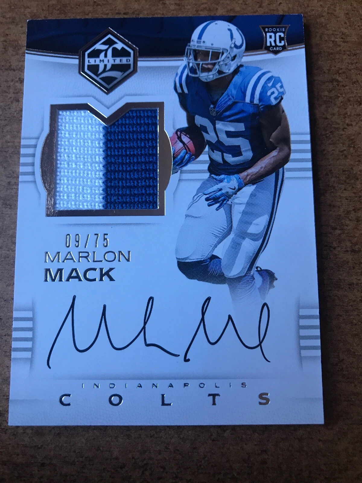 2017 Limited Marlon Mack Auto Patch RPA 09/75 ! Colts
