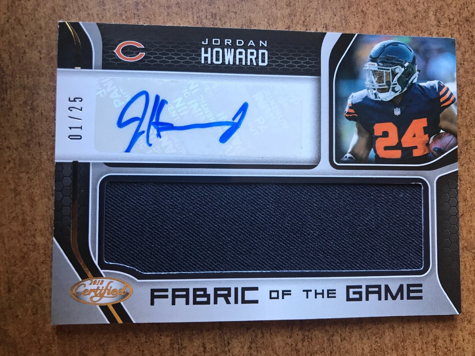 Certified 2018 Jordan Howard Fabric of the Game Autograph Material 1/25 EBAY 1/1
