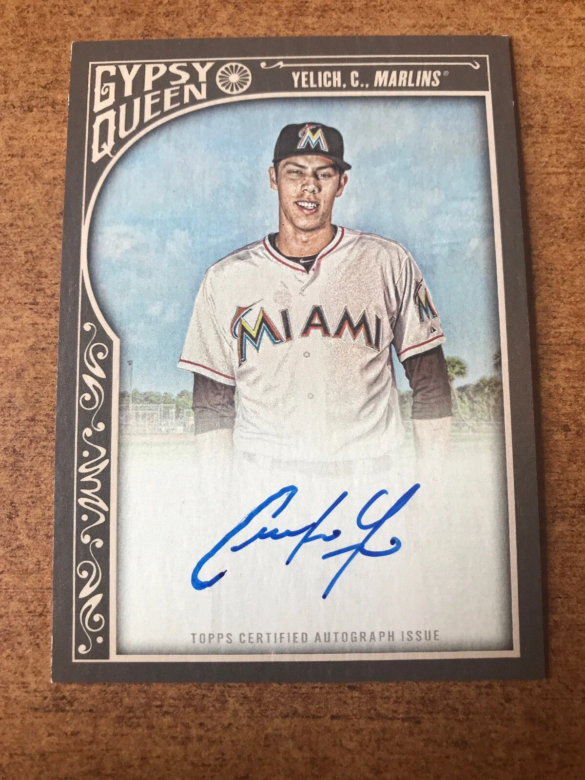 2015 Topps Gypsy Queen CHRISTIAN YELICH Auto/Autograph ON-CARD Milwaukee Brewers
