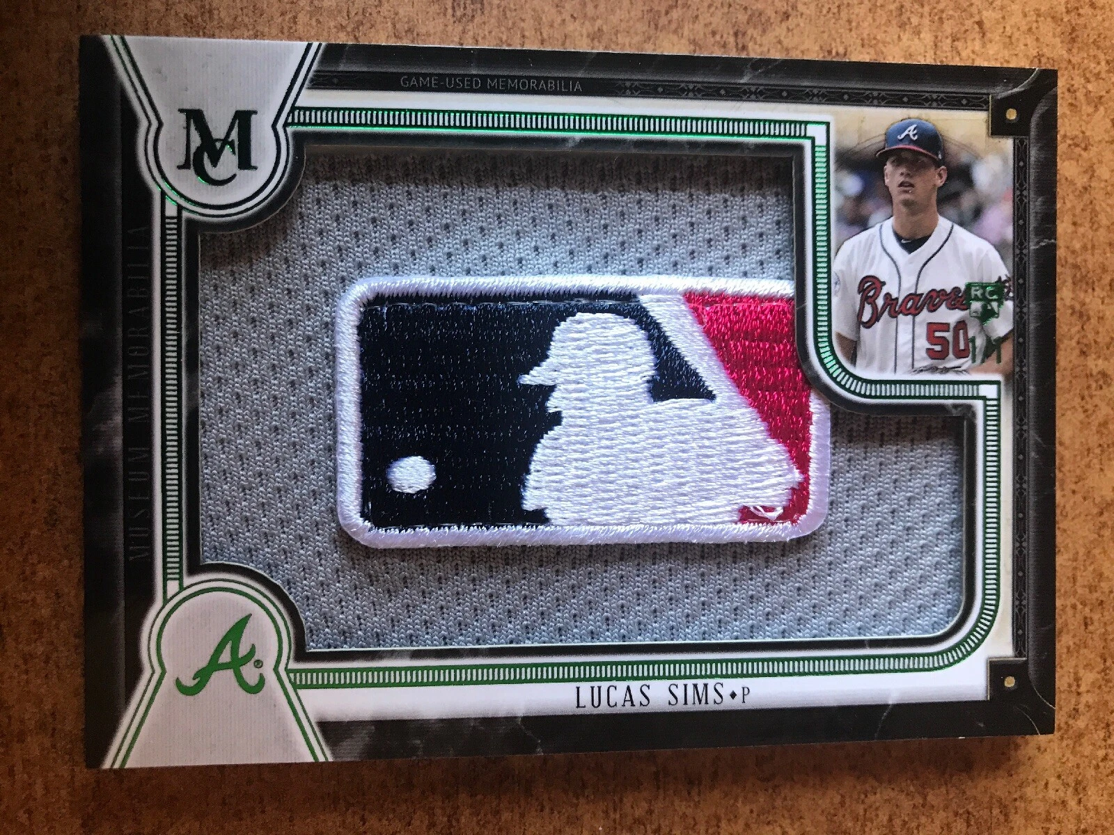 2018 Topps Museum Collection Lucas Sims Atlanta Braves Rookie LOGOMAN Tag 1/1
