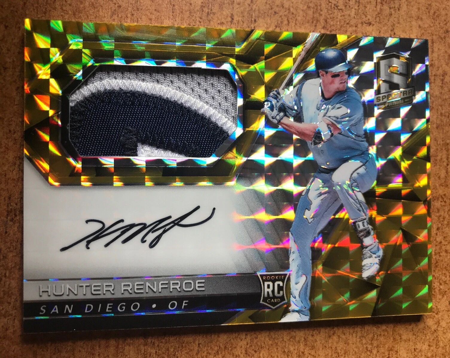 2017 Spectra GOLD Hunter Renfroe Rookie 3 Color Patch Auto #2/10 SSP WOW
