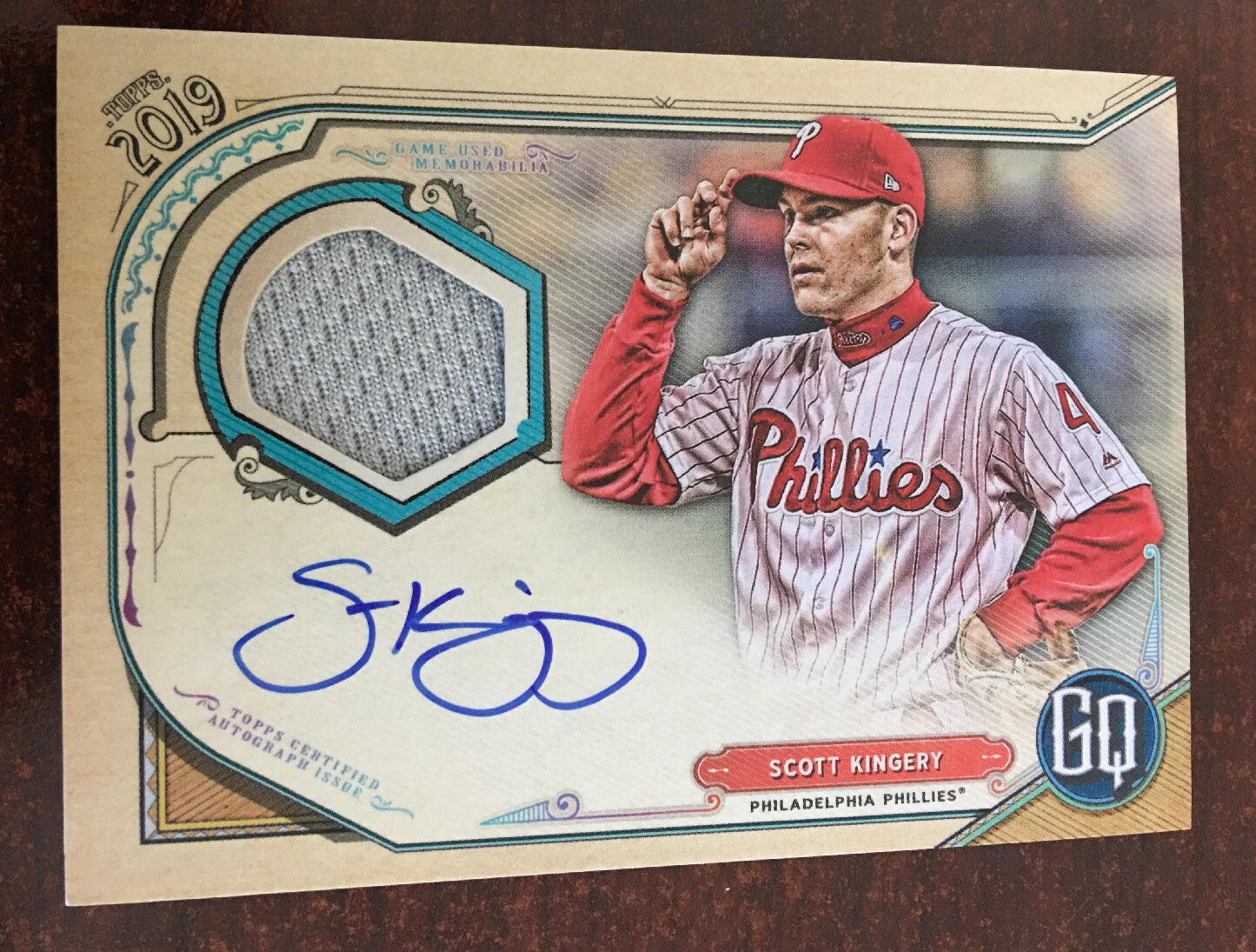 2019 Topps Gypsy Queen Phillies Scott Kingery Auto Relic Jersey “Garment” 26/50
