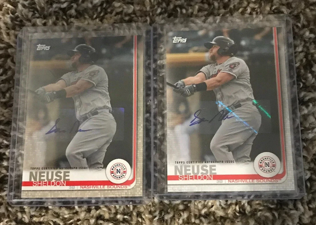 LOT OF (2) 2019 Topps Pro Debut Autograph Sheldon Neuse RC Auto /50 And Base
