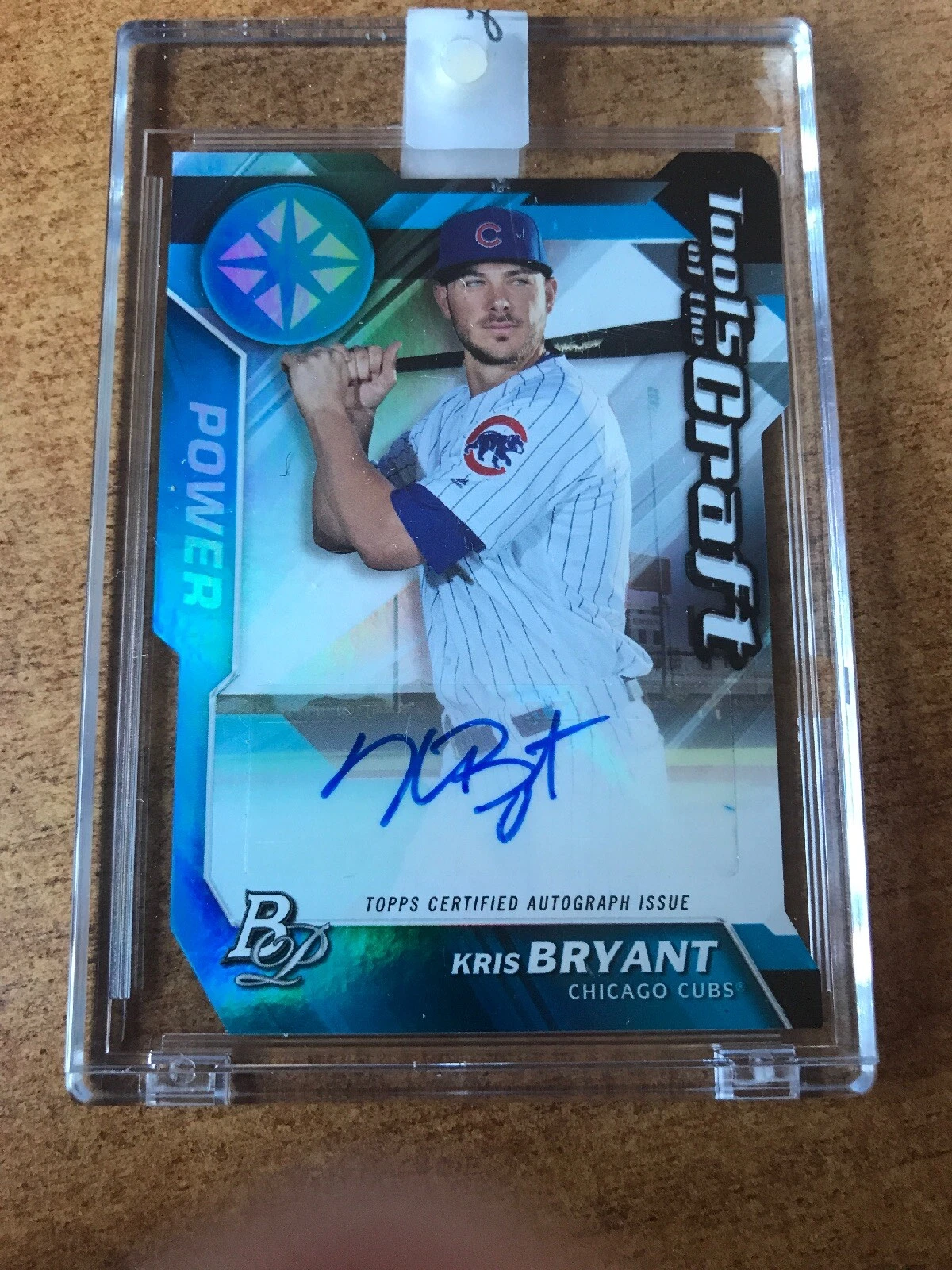 KRIS BRYANT 2017 Bowman Platinum Tools of the Craft BLUE AUTO ~ serial #'d /7
