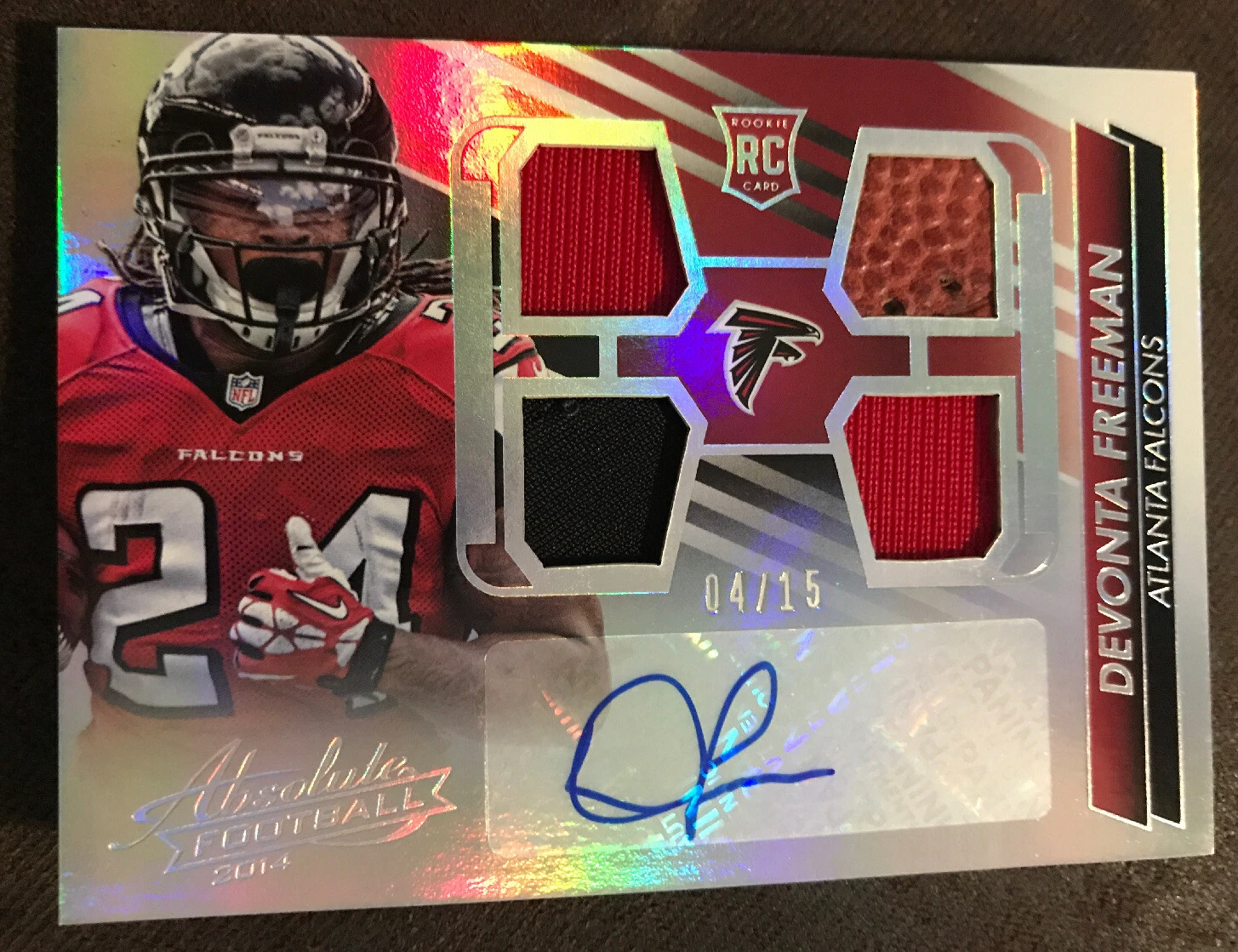 2014 Panini Absolute Devonta Freeman Rookie Quad Relic Auto #4/15!!!!

