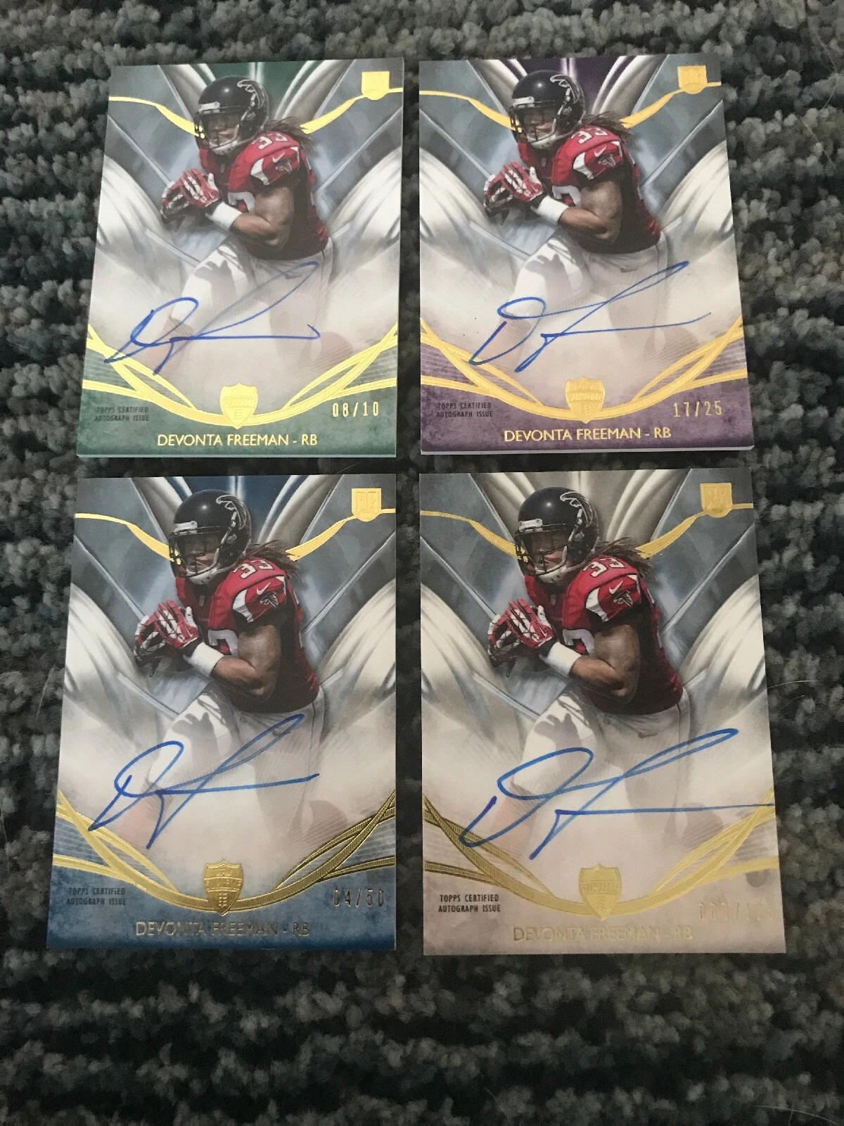 2014 Topps Supreme Devonta Freeman Rookie 4 Card Auto Lot /125 /50 /25 /10 LOOK!
