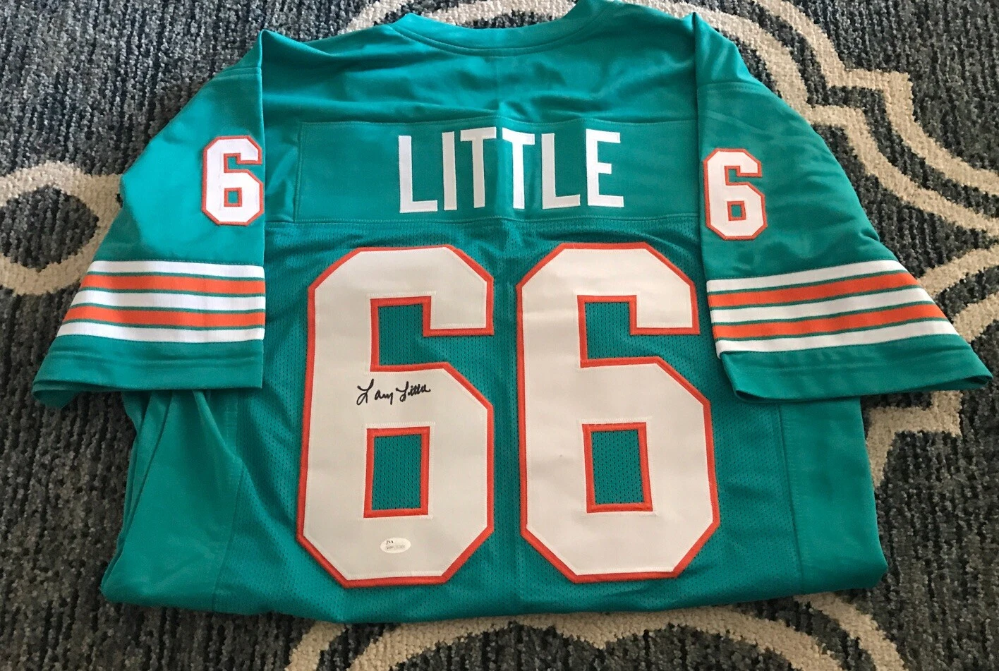 Larry Little Signed Autograph Football Jersey JSA STICKER ONLY Dolphins Great
