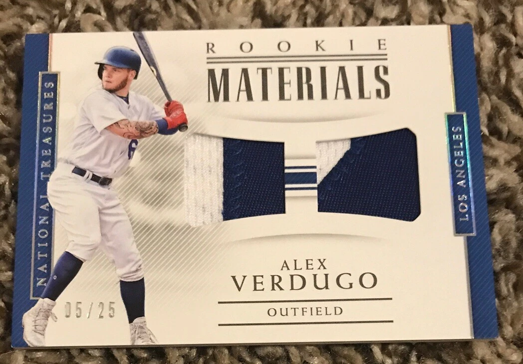 Alex Verdugo 2018 National Treasures HOLO RC Triple 2 Color Patch #'d 5/25
