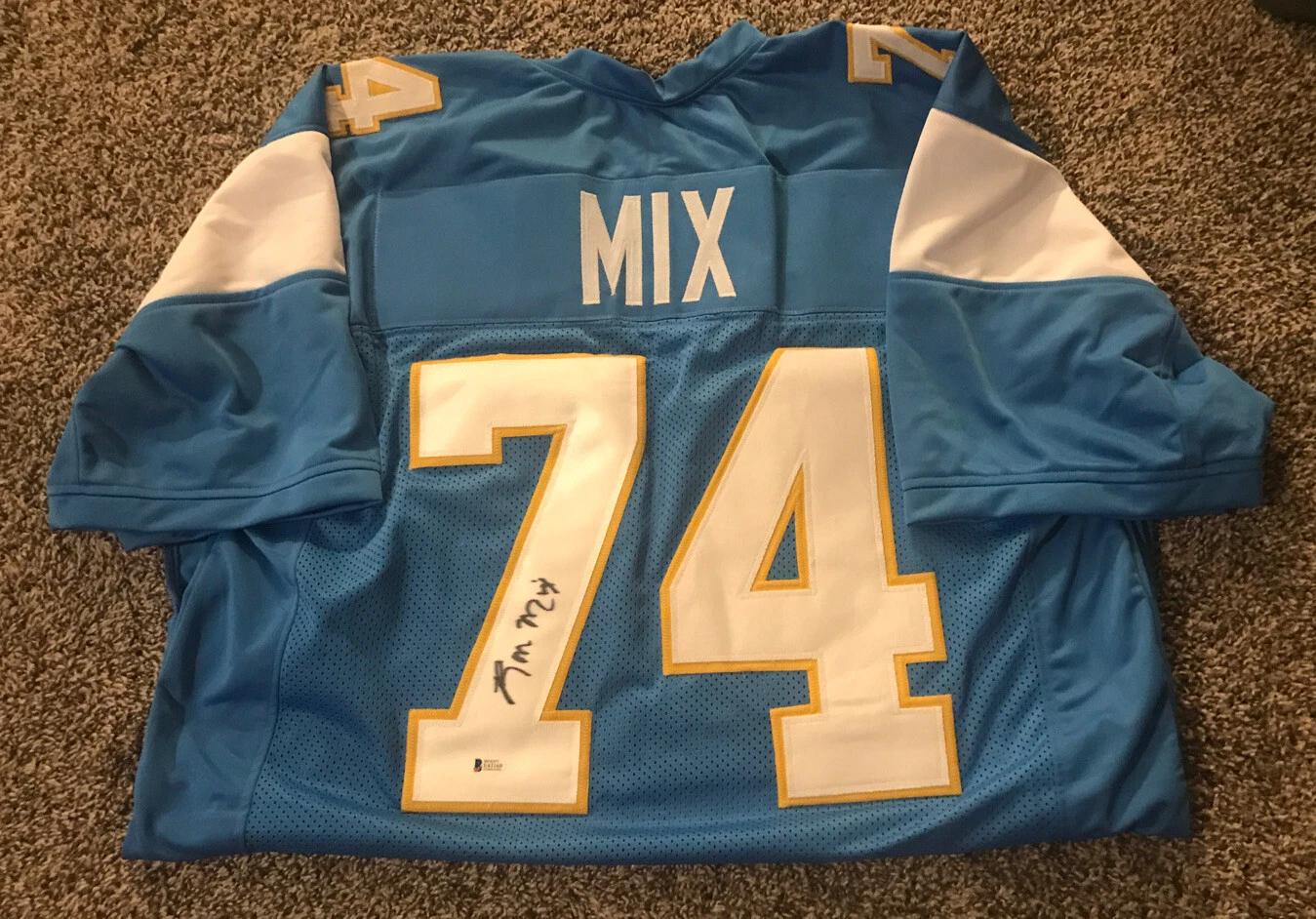 Ron Mix Autographed/Signed Jersey Beckett COA San Diego Chargers Los Angeles
