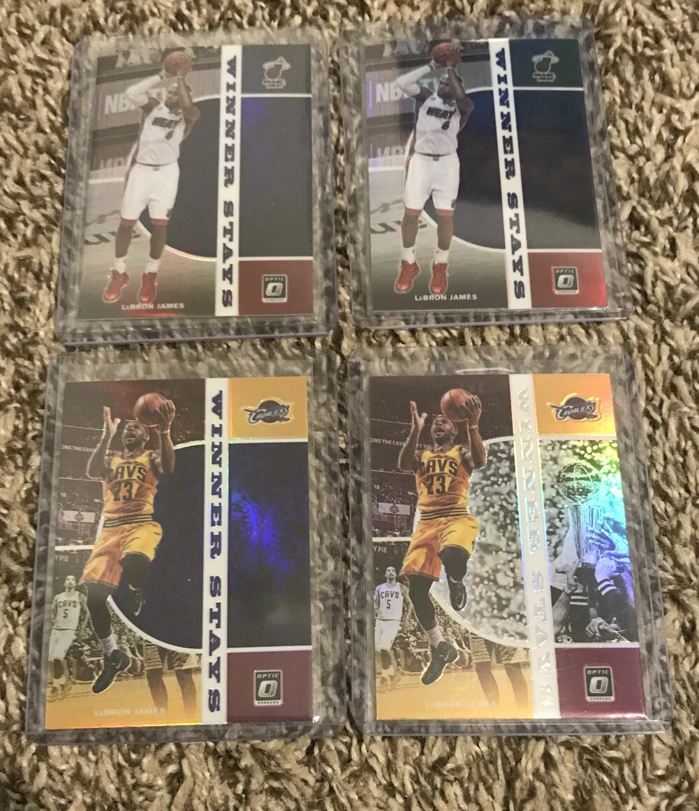 2019-20 Optic Winner Stays Silver Holo Prizm Lebron James Heat @ CAVS lot of 4
