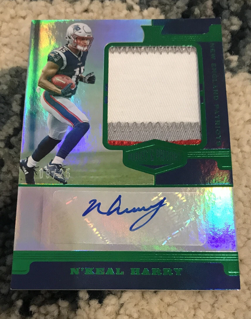 2019 Plates and Patches N'Keal Harry 3 Color Patch Auto 9/25 RPA PATRIOTS
