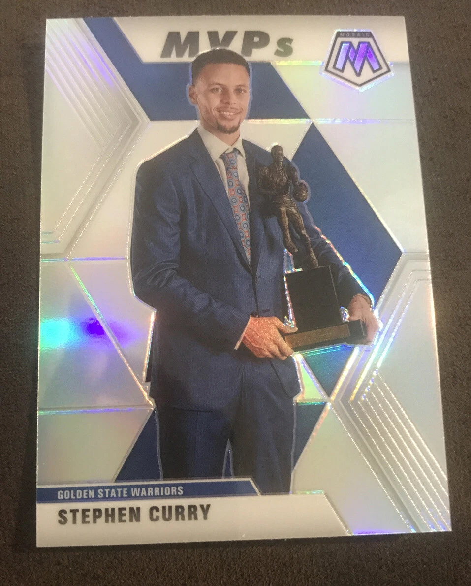 2019-20 Panini Mosaic Stephen Curry True Silver MVP's Prizm #299 Warriors
