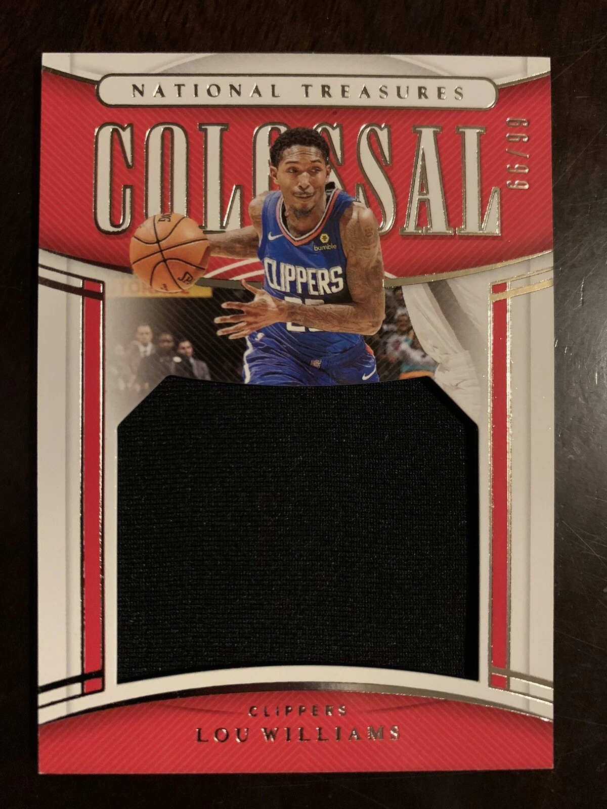 2019-20 PANINI NATIONAL TREASURES LOU WILLIAMS COLOSSAL JERSEY #ED /99 CLIPPERS
