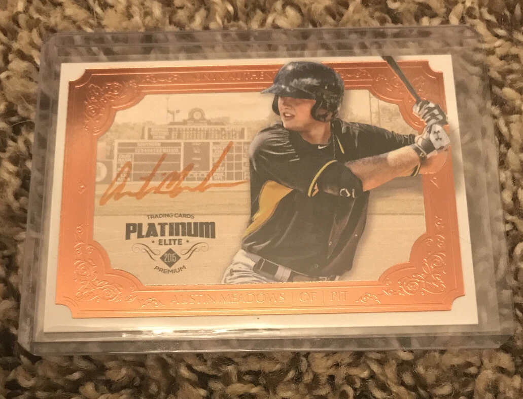 Austin Meadows 2015 ONYX PLATINUM ELITE ORANGE AUTOGRAPH CARD /25 SIGNED RC AUTO

