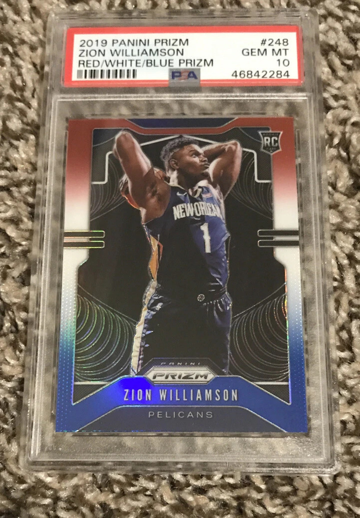 2019 Panini Red White Blue Prizm #248 Zion Williamson RC Rookie PSA 10 GEM MINT
