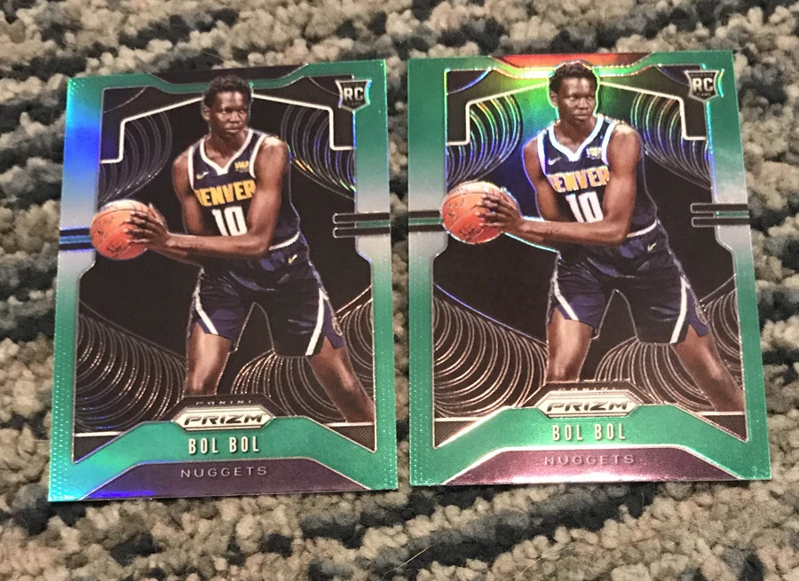 LOT OF (2) 2019-20 Panini Prizm Prizms Green #282 Bol Bol NUGGETS RC Rookie
