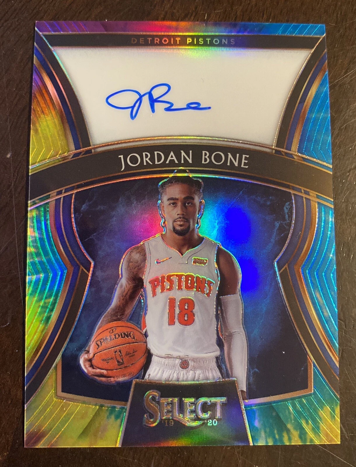 2019-20 Panini Select Tie Dye Rookie Signatures Jordan Bone ED /25 Pistons
