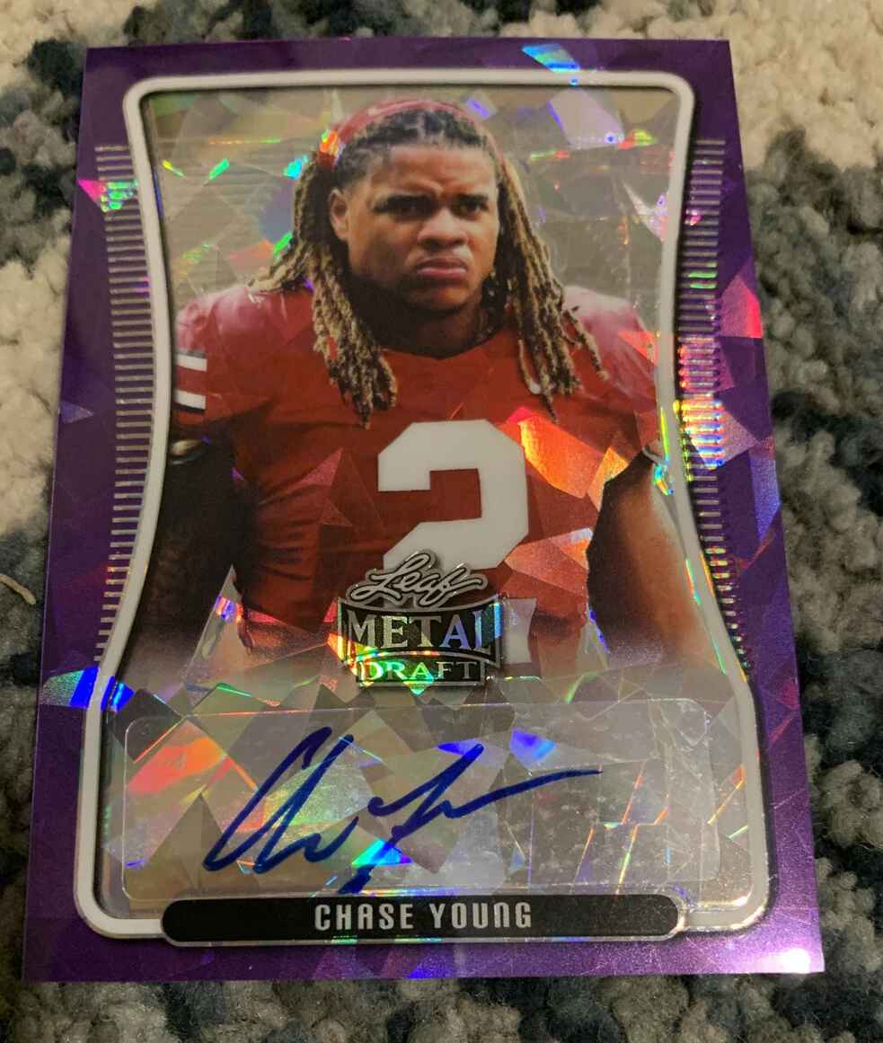 2020 LEAF METAL DRAFT CHASE YOUNG ROOKIE/RC AUTO #6/7 PURPLE ICE

