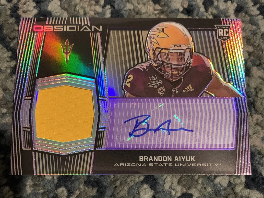 BRANDON AIYUK 2020 Panini OBSIDIAN DRAFT PURPLE PATCH AUTO Rookie RC /25

