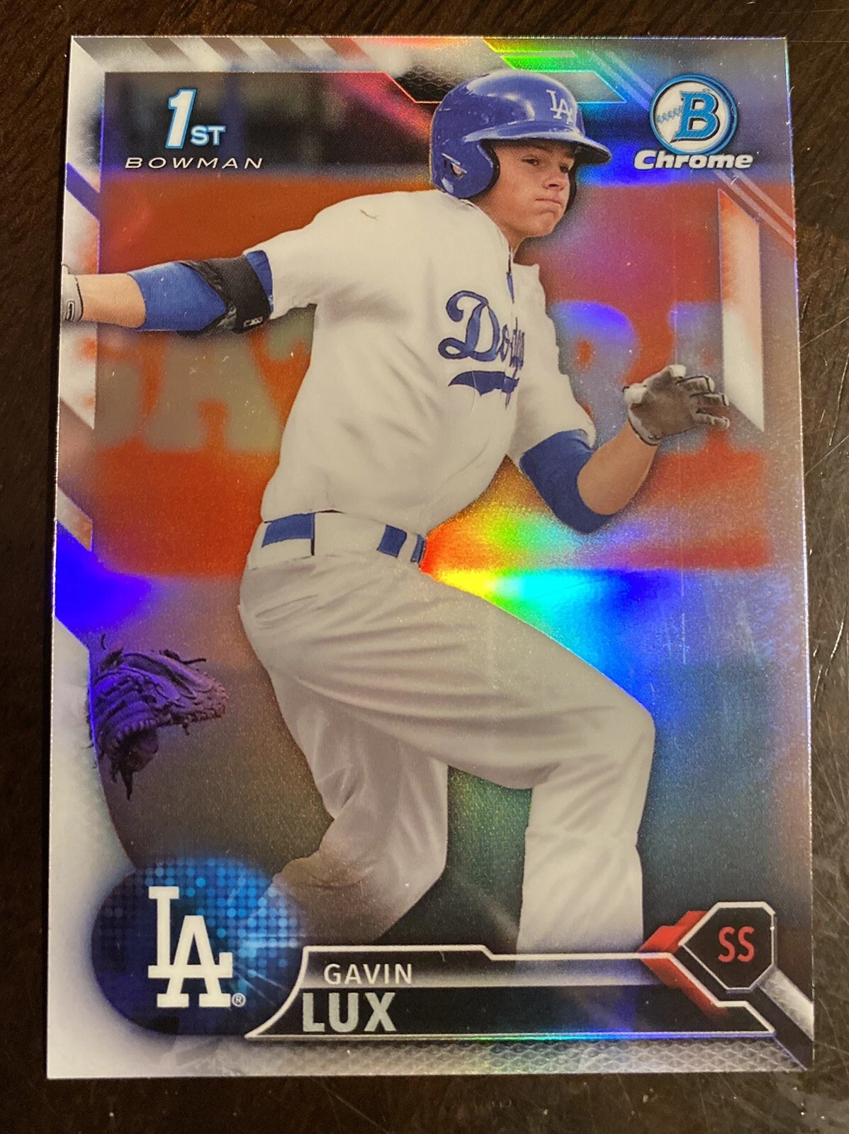 2016 Bowman Chrome Draft GAVIN LUX REFRACTOR Rookie Card RC #BDC-67 Scratch
