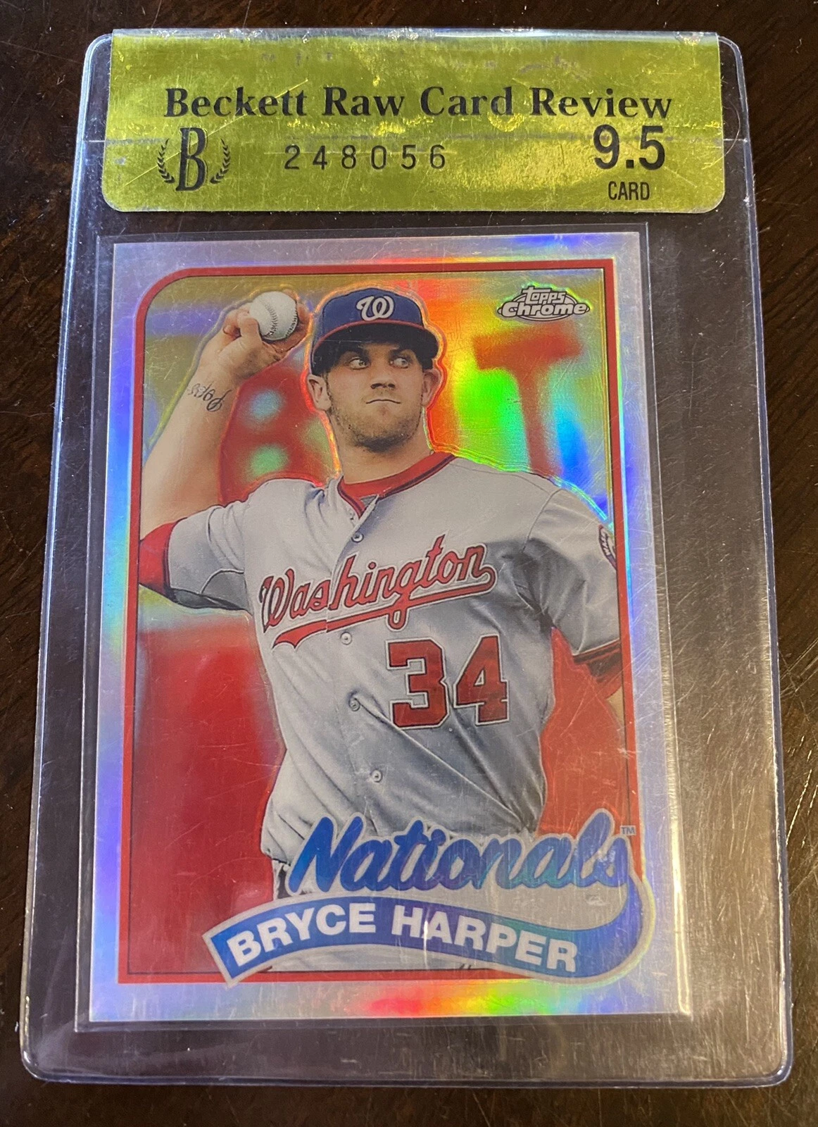 2014 Topps Chrome Bryce Harper Refractor RCR 9.5 Nationals
