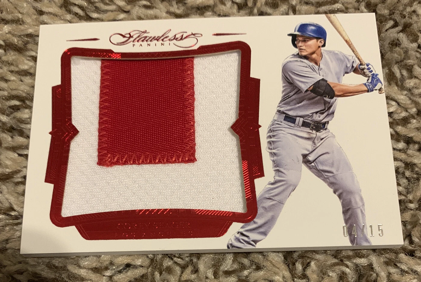 Corey Seager Panini Flawless 2017 4/15 JERSEY PATCH RELIC Los ANgeles Dodgers
