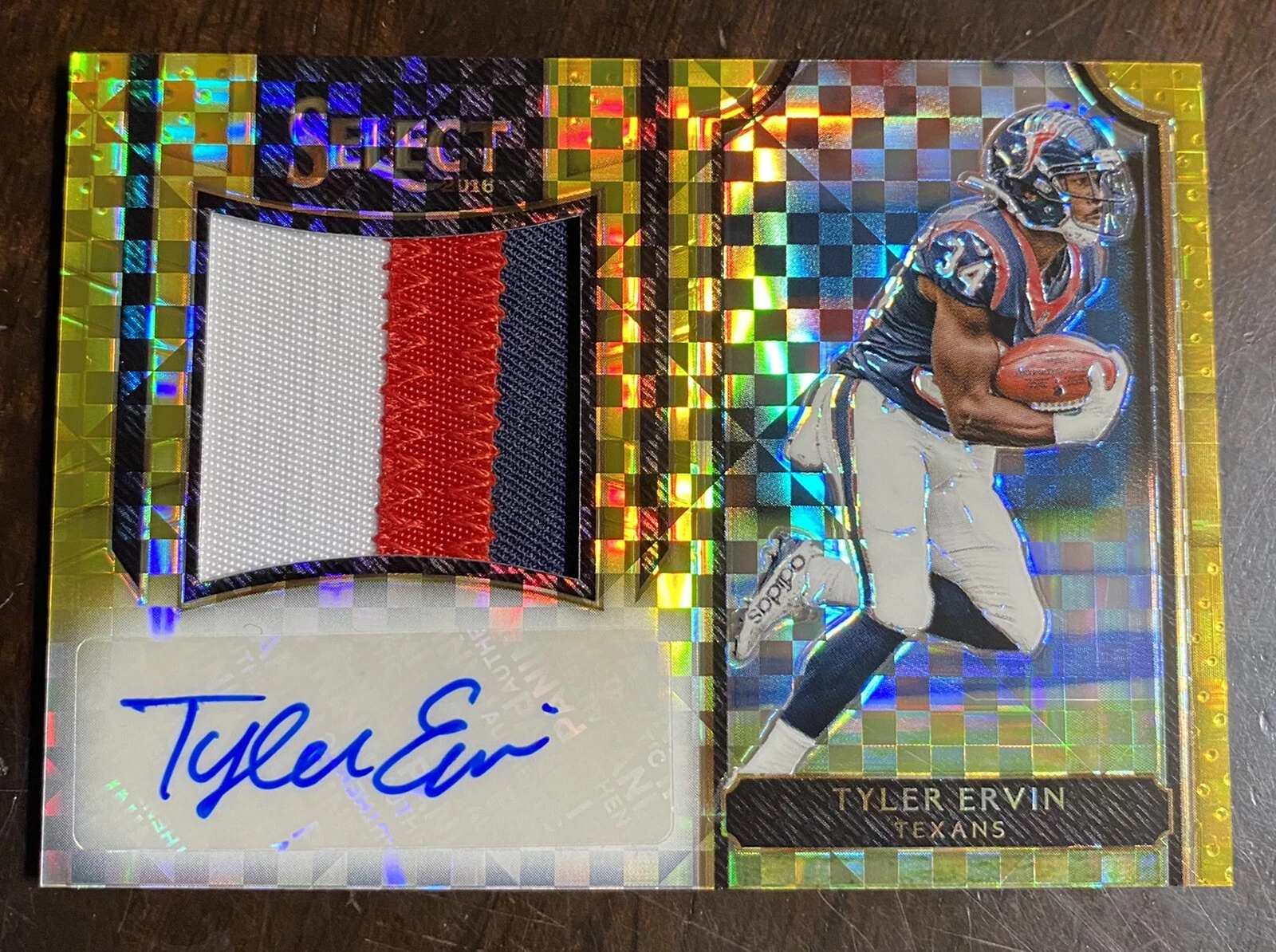 2016 PANINI SELECT TYLER ERVIN 3 CLR JUMBO PATCH GOLD RPA AUTO #ED 10/10 PACKERS
