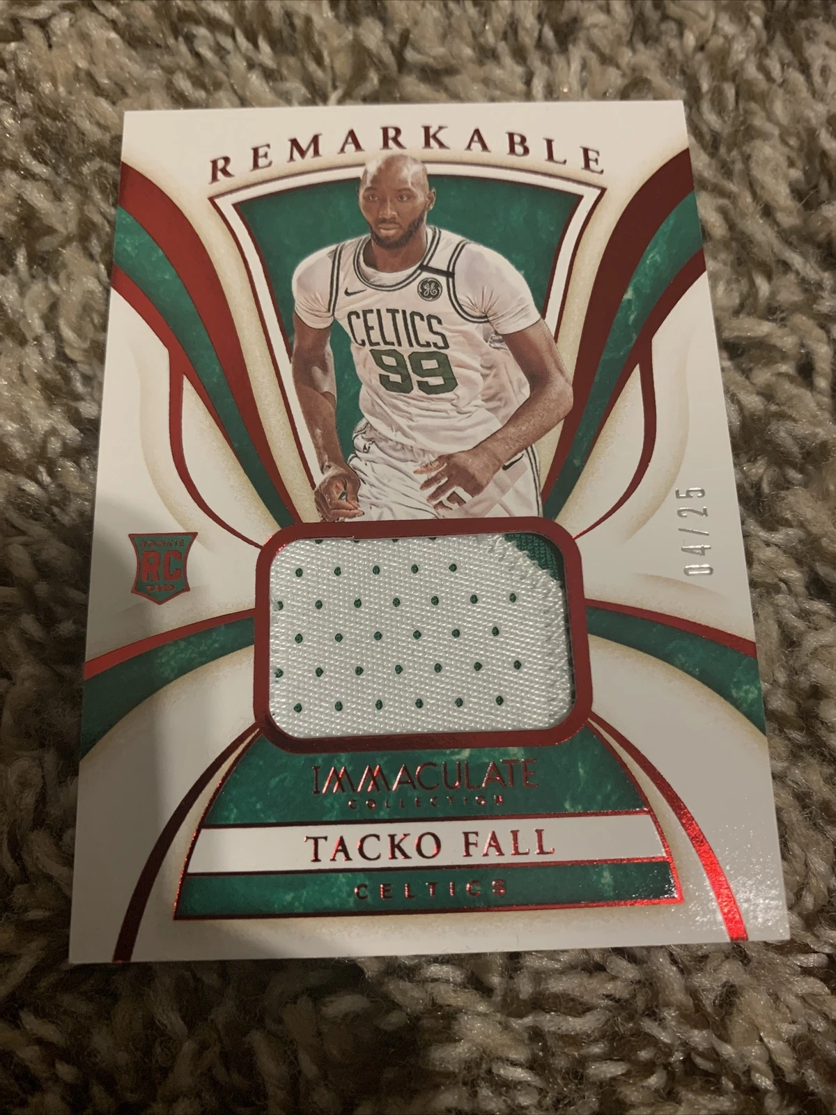 2019-20 Immaculate Remarkable Rookie Jerseys RED #44 Tacko Fall 4/25 Celtics

