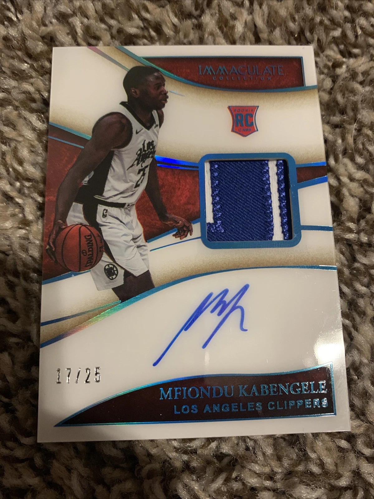 2019-20 Immaculate Collection Mfiondu Kabengele ROOKIE PATCH AUTO 17/25 RPA RC
