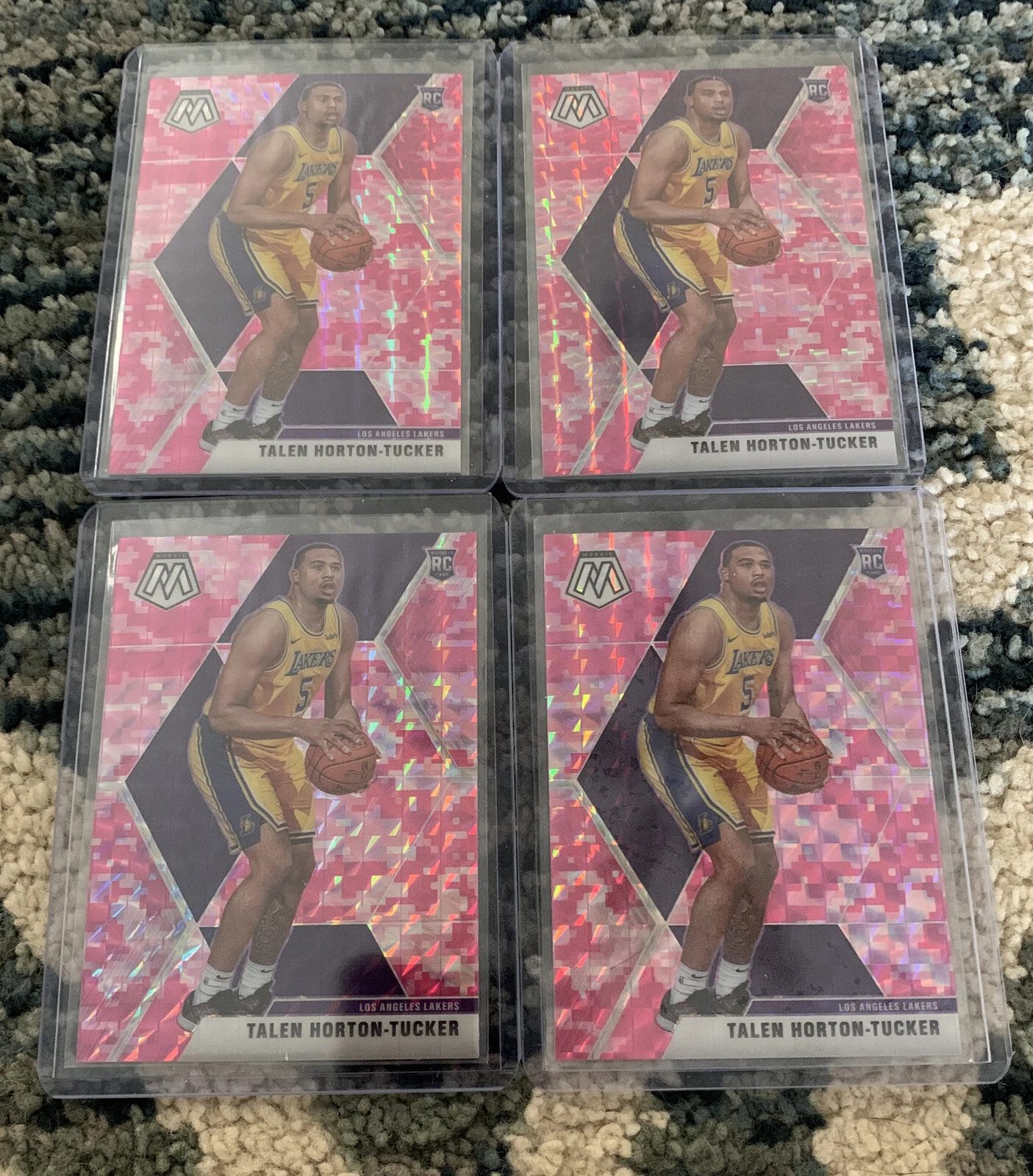LOT OF 4 TALEN HORTON-TUCKER 2019-20 Mosaic #215 Pink Camo Prizm Rookie Lakers?

