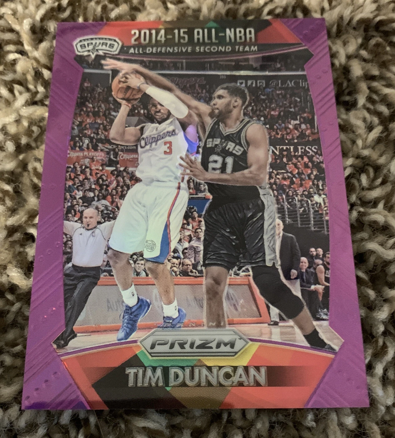 TIM DUNCAN 2015-16 Panini Prizm PURPLE REFRACTOR #69/99 2015 All NBA
