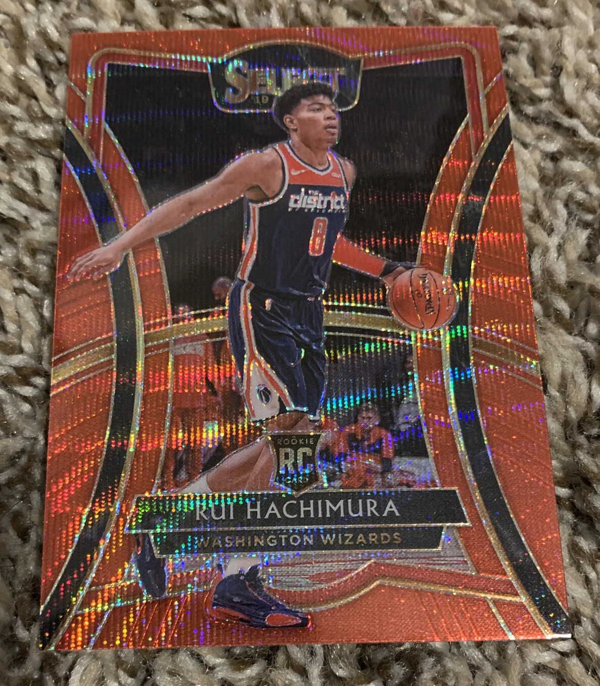 Rui Hachimura 2019-20 Select T Mall Red Wave Premier Level Rookie Card Wizards
