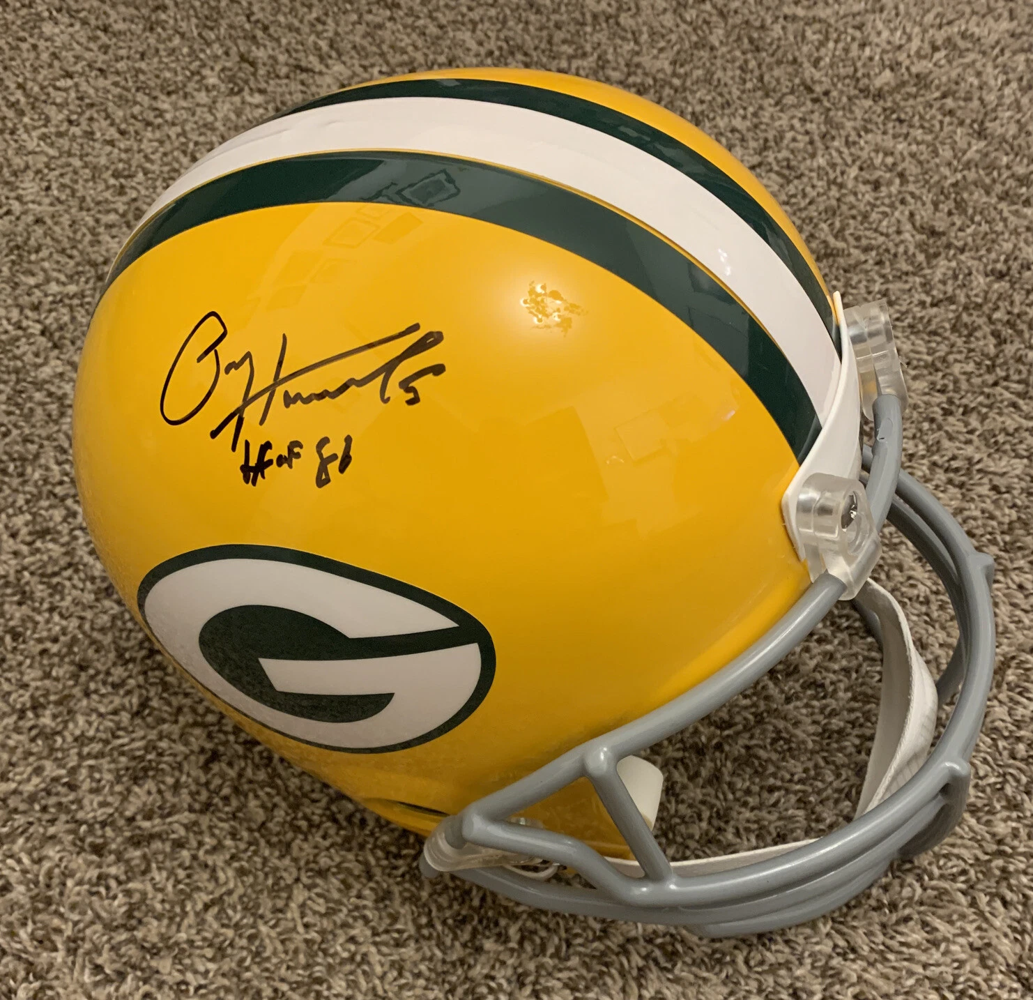PAUL HORNUNG AUTOGRAPHED FULL SIZE REP HELMET GREEN BAY PACKERS HOF81 JSA COA
