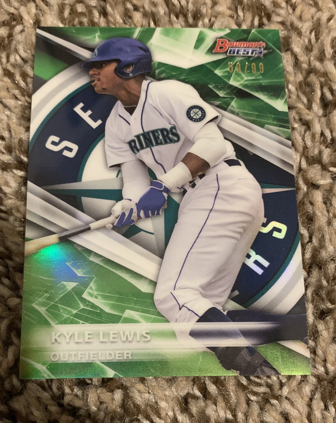 2016 Bowmans Best Kyle Lewis GREEN Refractor 59/99 Mariners
