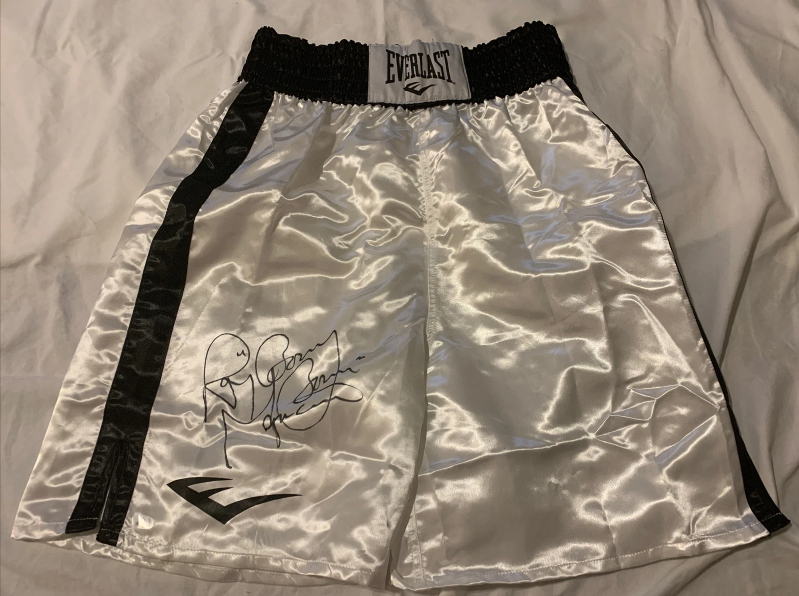 Ray Mancini Signed Everlast White Boxing Trunks w/Boom Boom - JSA COA
