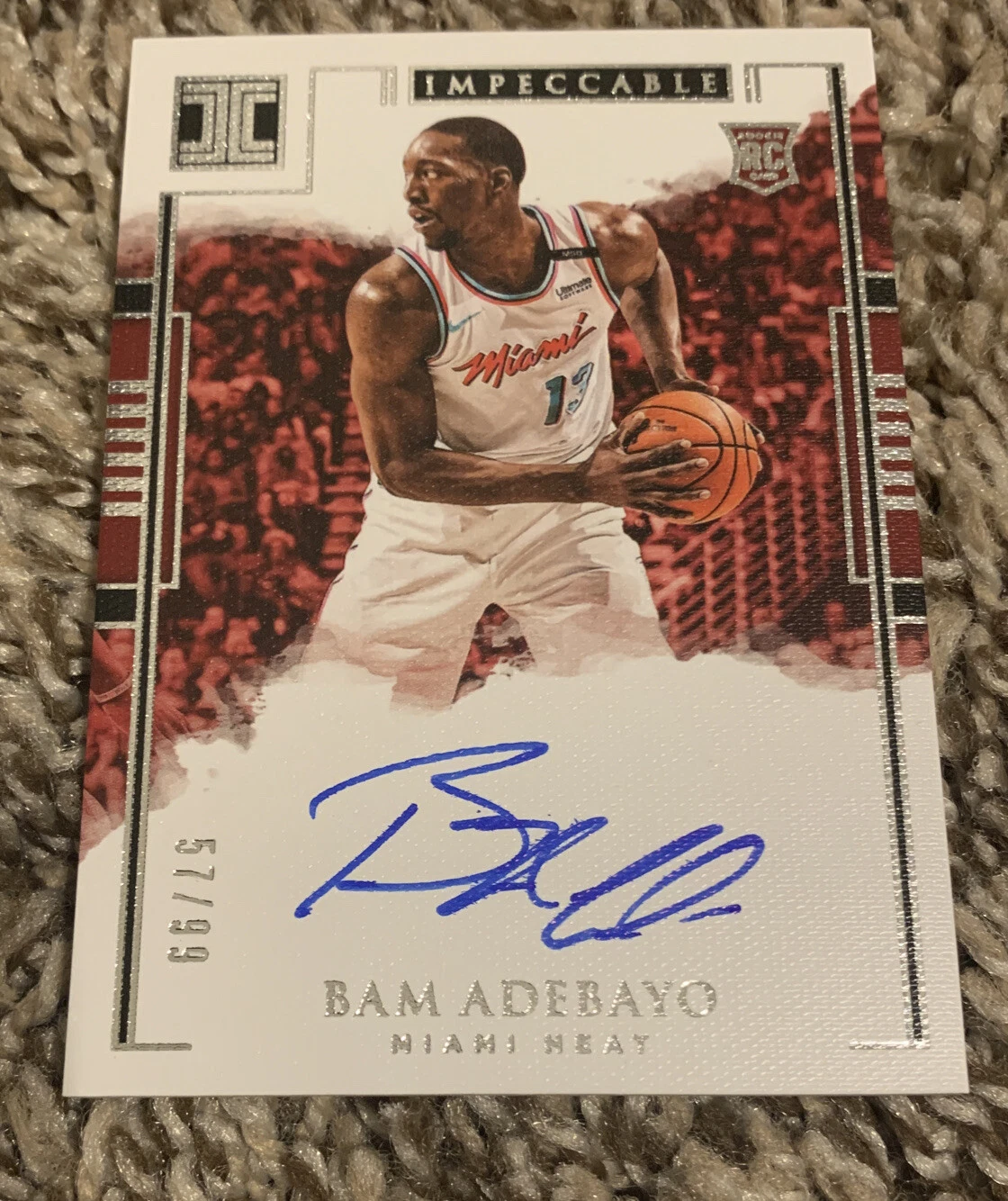 2017-18 Impeccable Bam Adebayo Rc Auto 57/99 MIAMI HEAT

