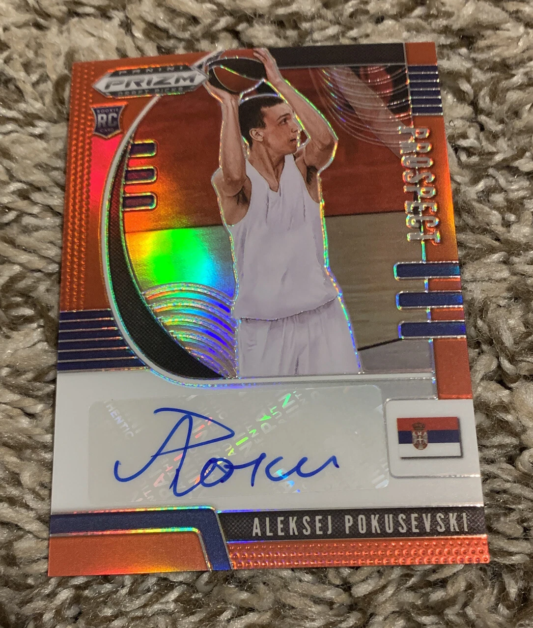 2020-2021 Panini Prizm Aleksej Pokusevski Red Border Autograph RARE #122/199
