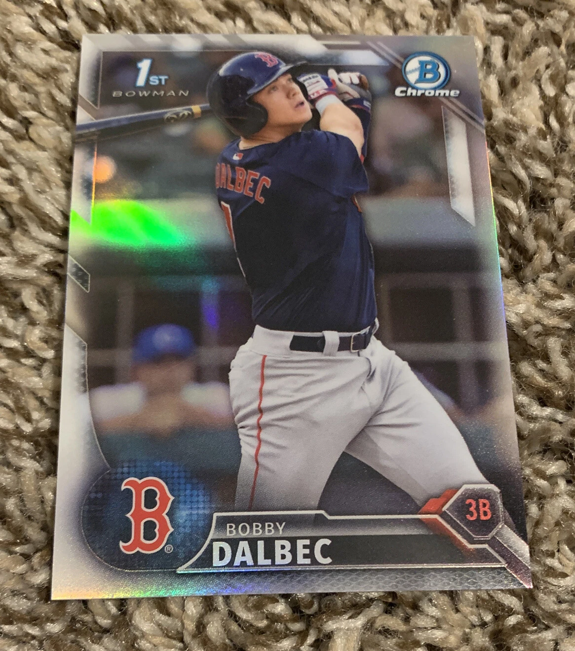 2016 BOWMAN CHROME DRAFT BOBBY DALBEC REFRACTOR 1ST CARD BOSTON RED SOX

