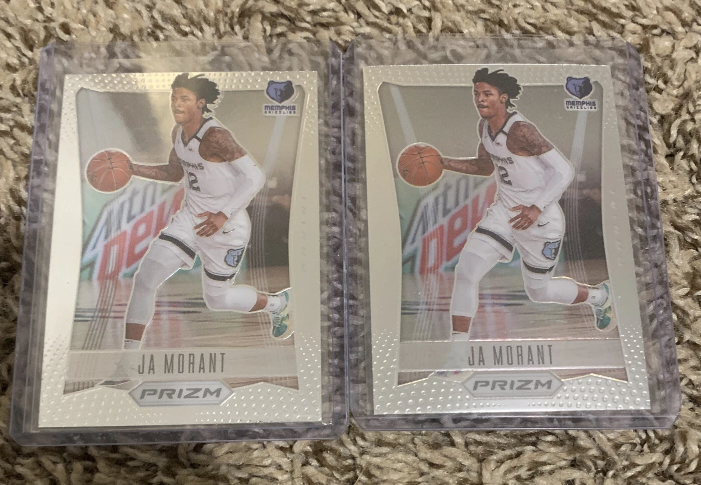 LOT OF (2) 2020-21 Prizm Ja Morant **FLASHBACK THROWBACK** Insert #7
