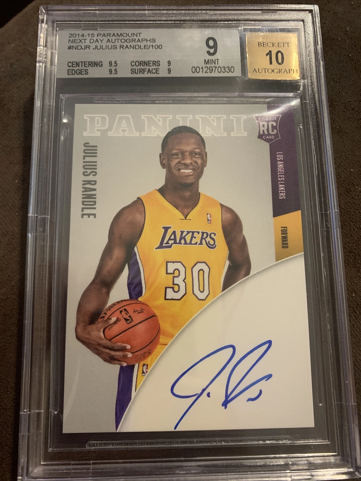 Julius Randle Panini Next Day Rookie Rc Auto 81/100 BGS 9/10 AUTO HOT
