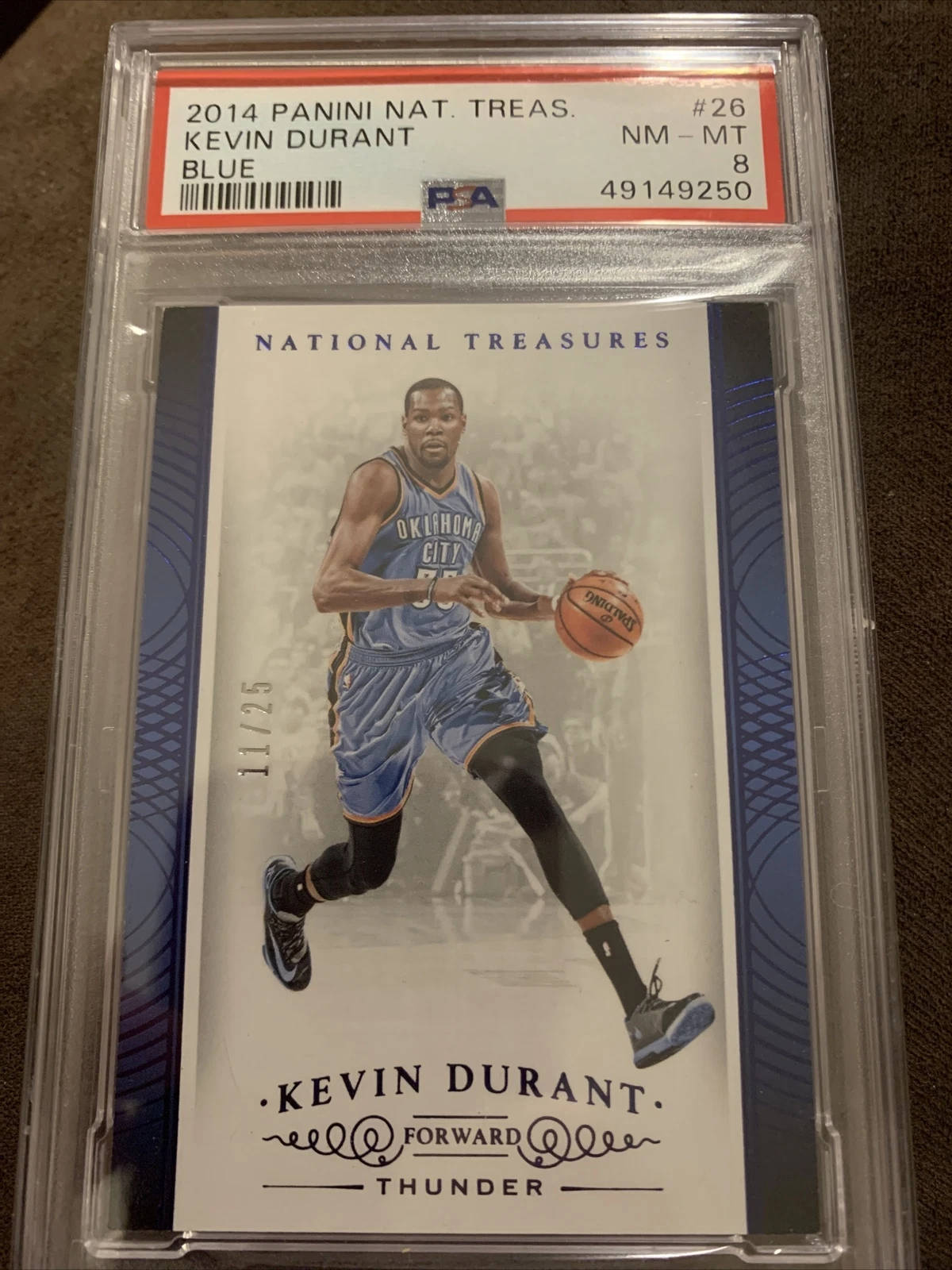 2015 Panini National Treasures BLUE #26 Kevin Durant 11/25 PSA 8
