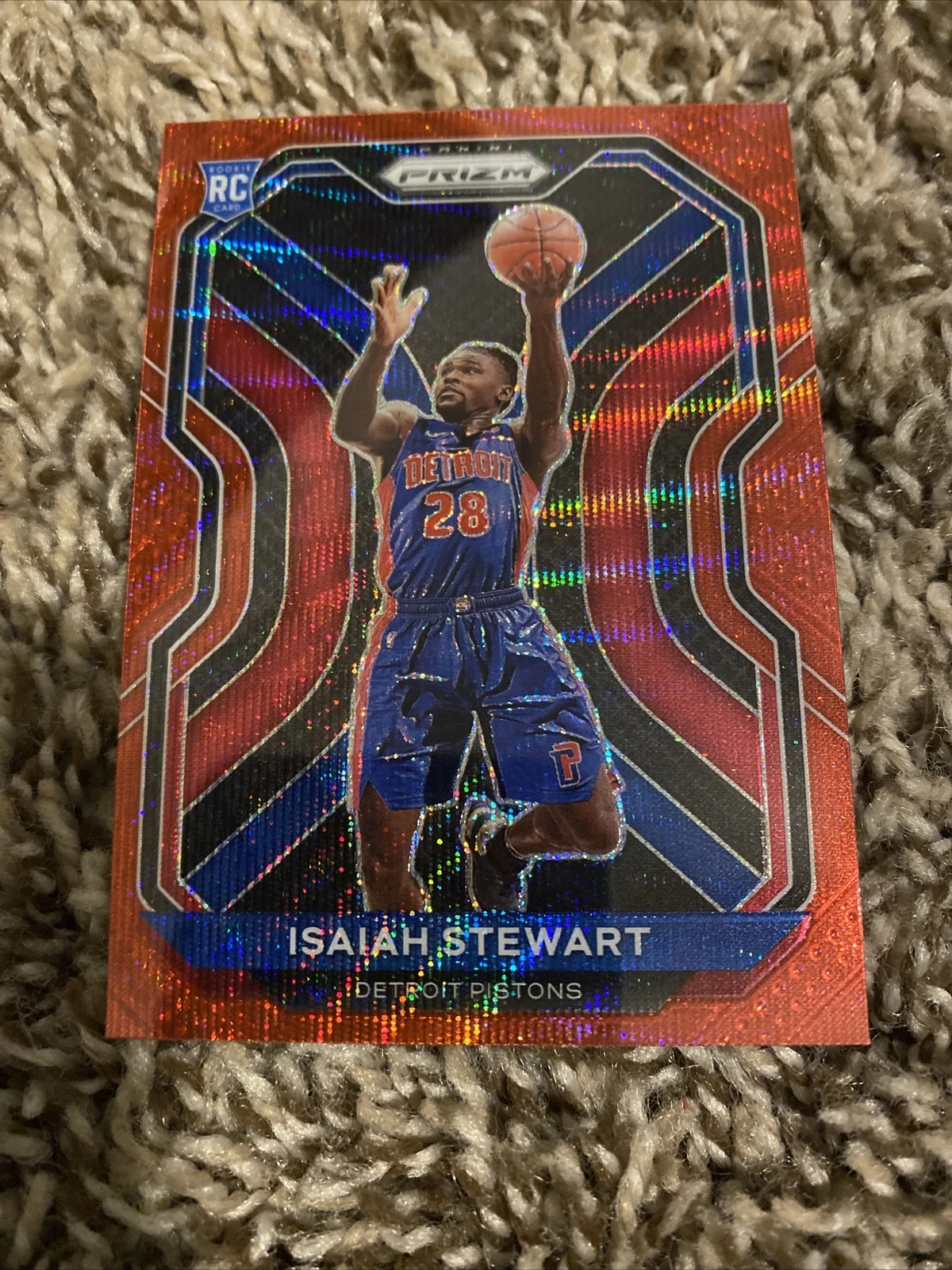 Isaiah Stewart 2020-21 Panini Prizm Red Wave Rookie RC #254 Pistons

