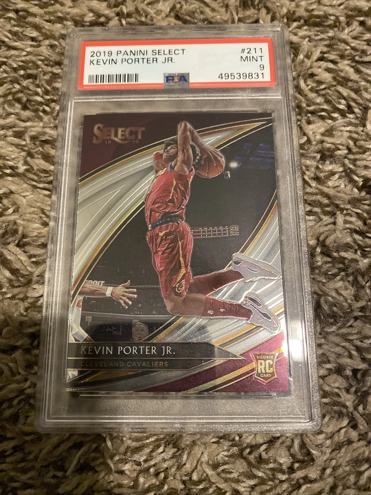 2019-20 Panini Select Courtside #211 Kevin Porter Jr. Cavaliers RC Rookie PSA 9
