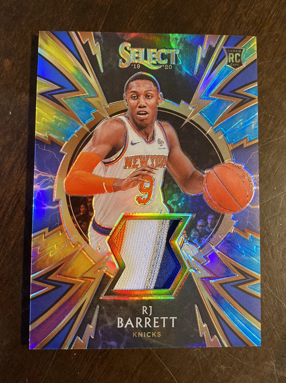 2019-20 RJ BARRETT RC PANINI SELECT SPARKS TIE DYE JERSEY PATCH #D /25 NY KNICKS
