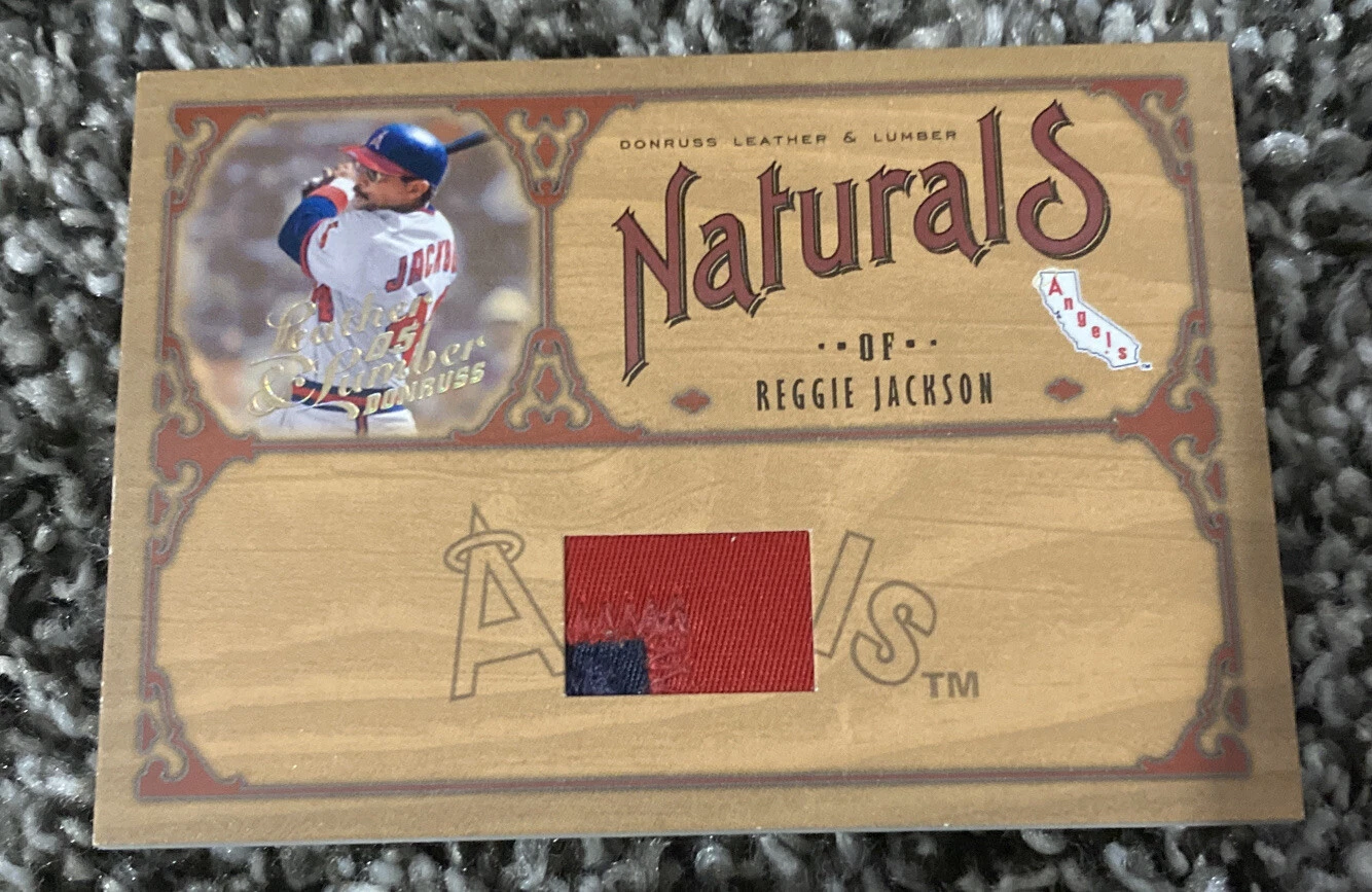2005 Leather & Lumber Naturals #N16 Reggie Jackson GAME USED JERSEY 2/5 SSP
